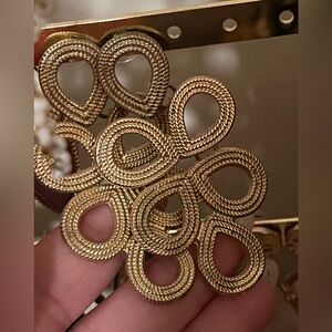 Intricate Gold Loop Earrings